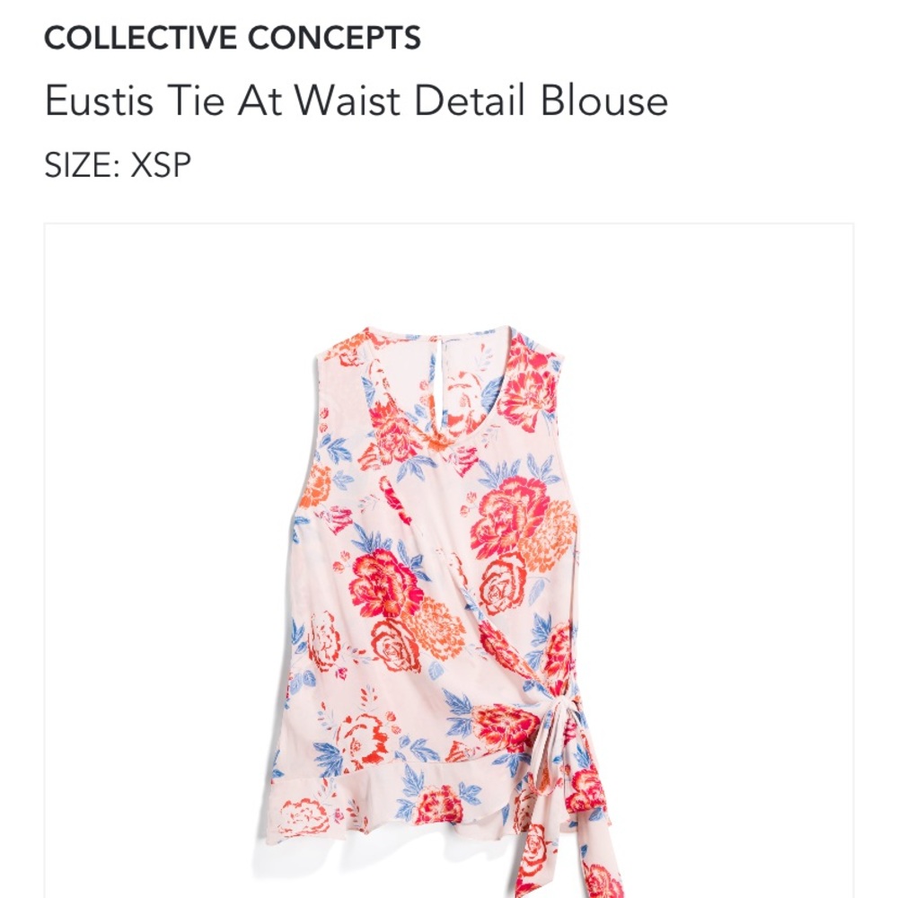 Pink tie waist floral blouse